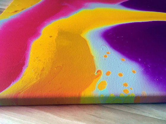 "Mix And Match" - FREE USA SHIPPING - Original Triptych, Abstract PMS Fluid Acrylic Paintings Series - 60" x 16"