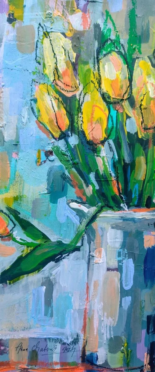 tulips, bouquet in a jug by Anna Maria