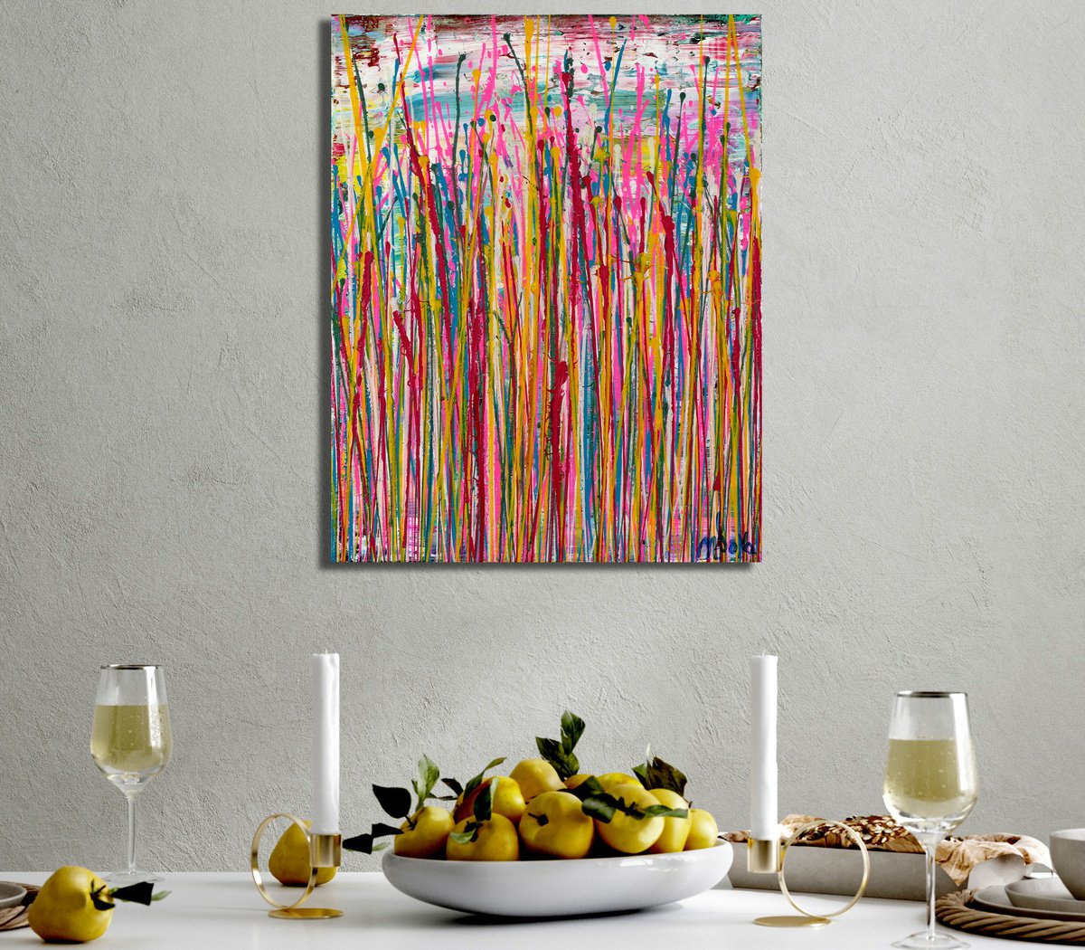 Abstract Acrylic Painting By Nestor Toro, 16 X 20", A Time To Imagine 2, Original Artwork