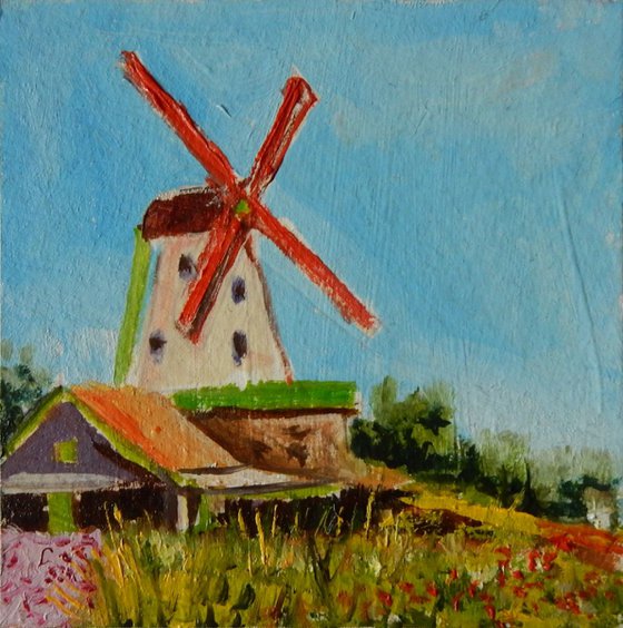 Wind mill (3) in Zaanse Schance, Holland.