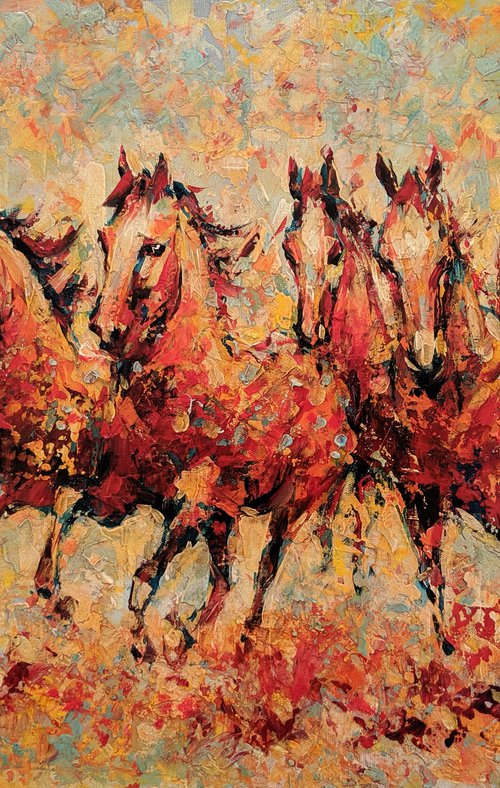 Fire Horses by Movses Petrosyan