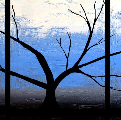 Tree on Ice Blue Sky by Stuart Wright