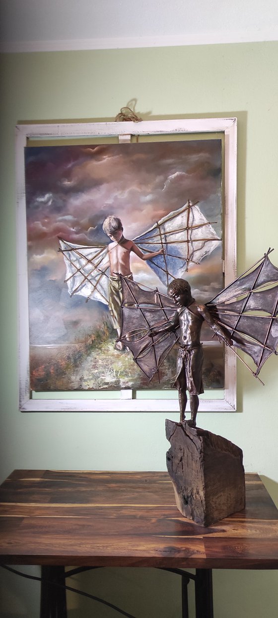 "Dreamer" Unique sculpture 85x75x20cm.