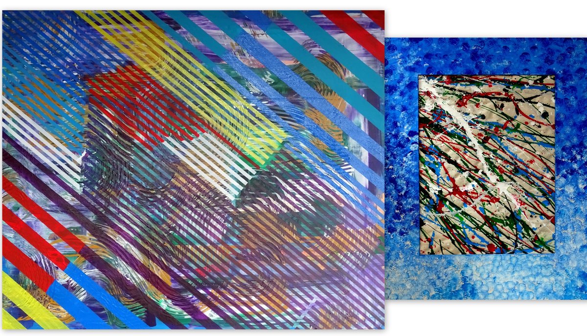 Abstract Acrylic Painting By Cb., 71 X 39, Global Road, Original Artwork