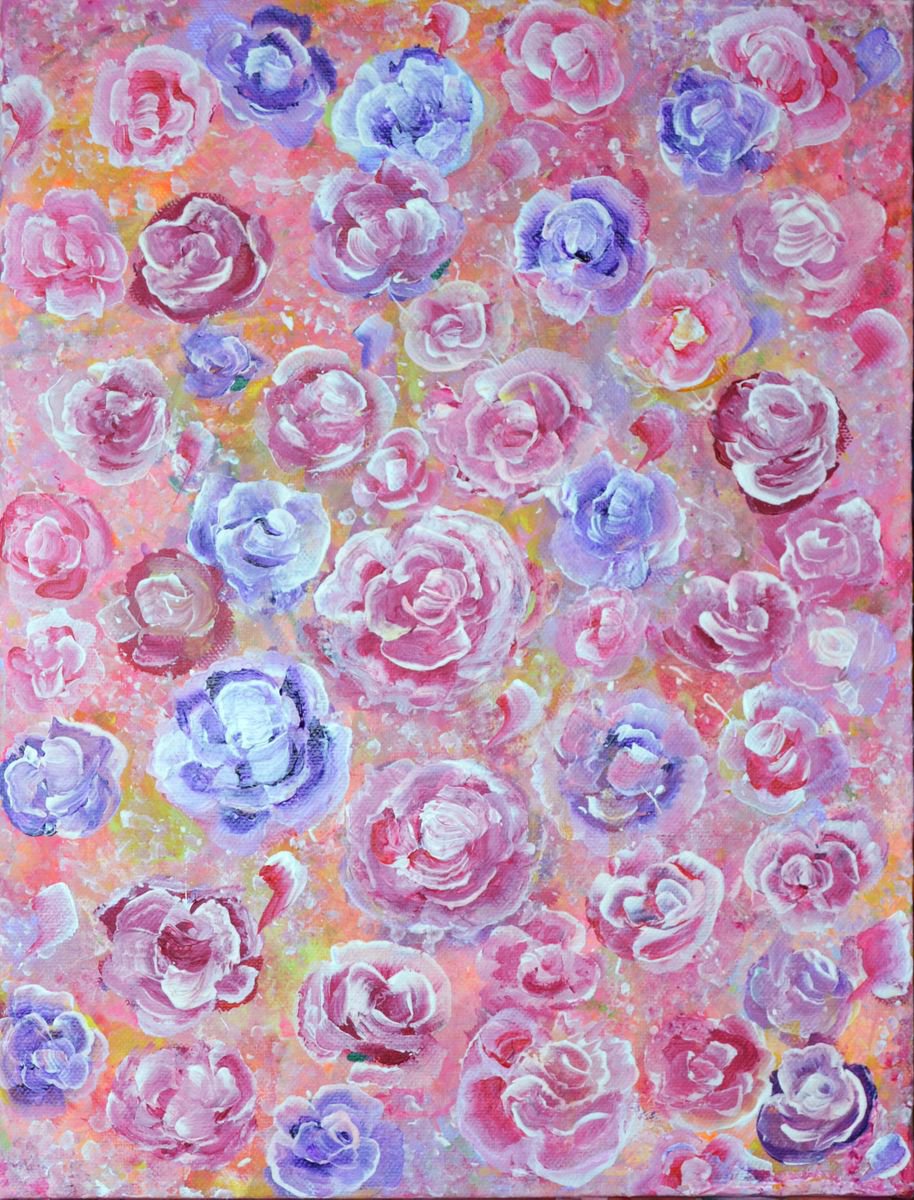 Flowers Pattern - Deep Edge Canvas Ready to Hang Home Decor by Misty Lady - M. Nierobisz