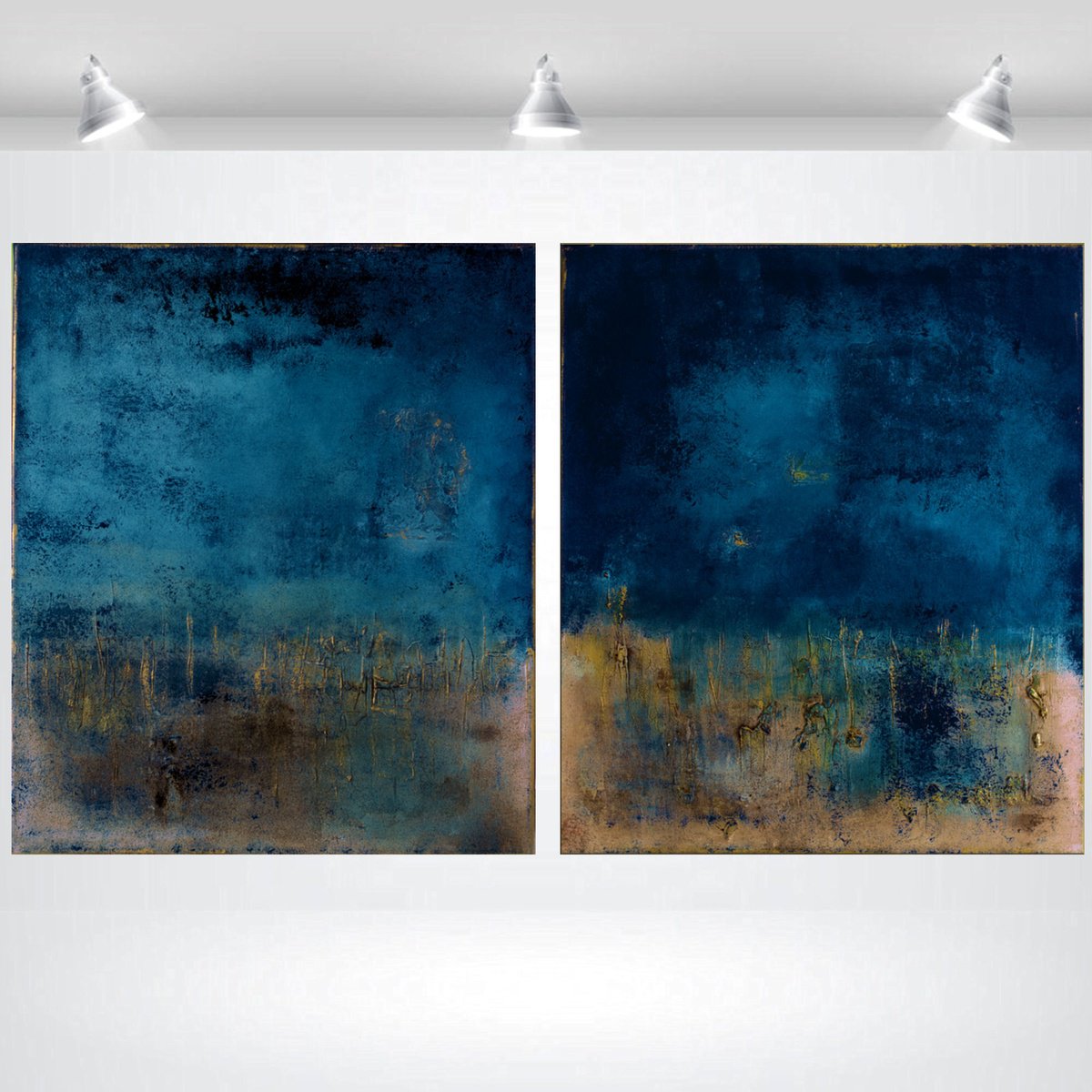 Abstract Acrylic Painting By Edelgard Schroer, 55 X 24, Costas Doradas, Original Artwork