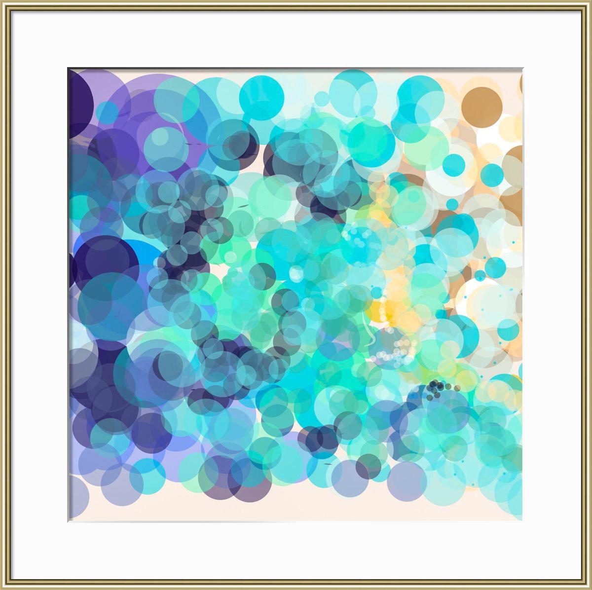 Abstract Giclee Print By Shabs Beigh, 20 X 20", Coast, Original Artwork