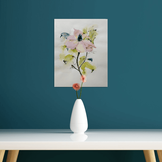 Magnolia painting. Blossoms painting