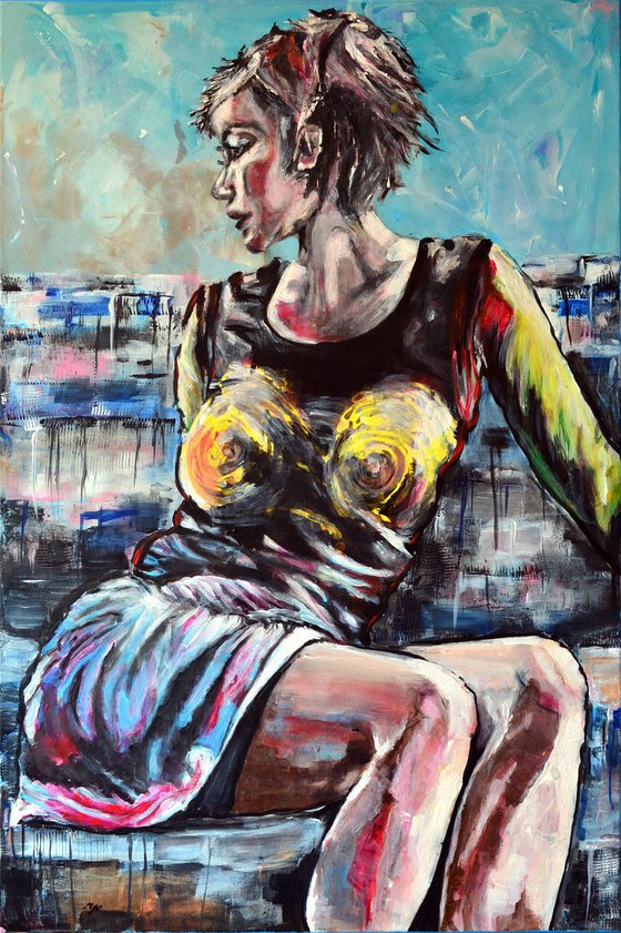 Blue Room - Large Modern Urban Portrait