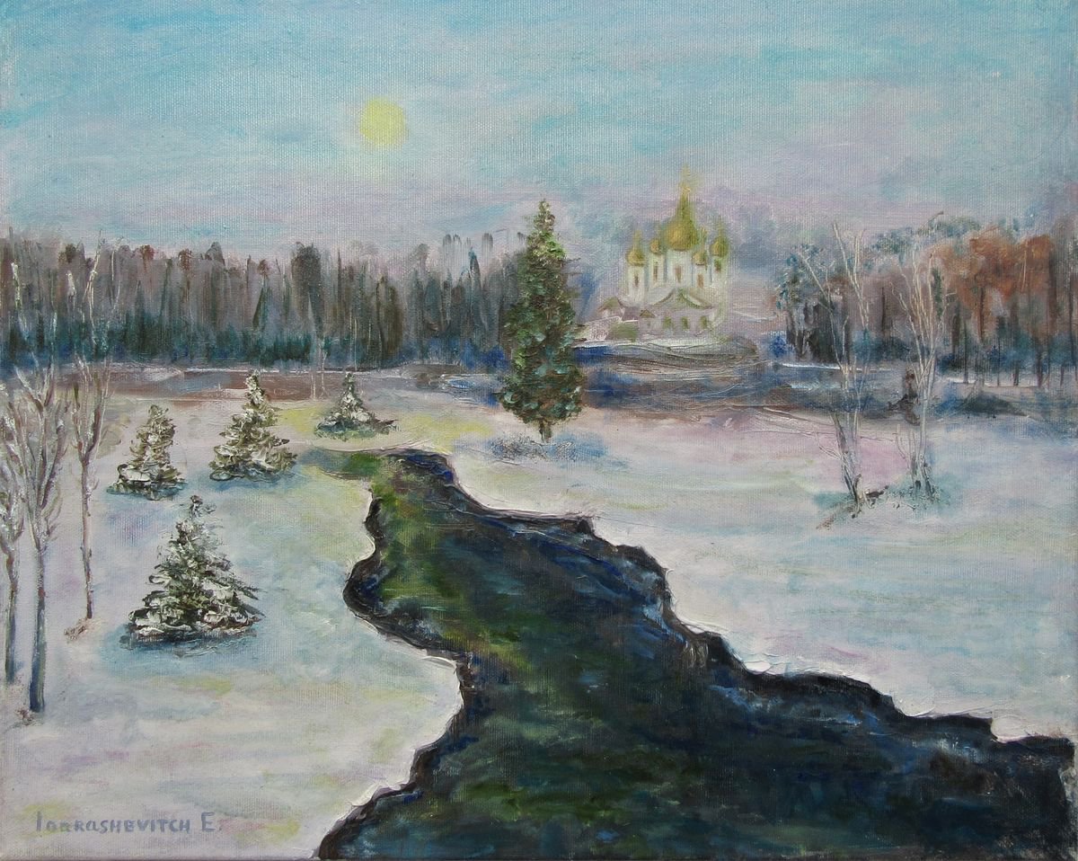 Winter Landscape | Original Oil on Canvas Painting by Katia Ricci
