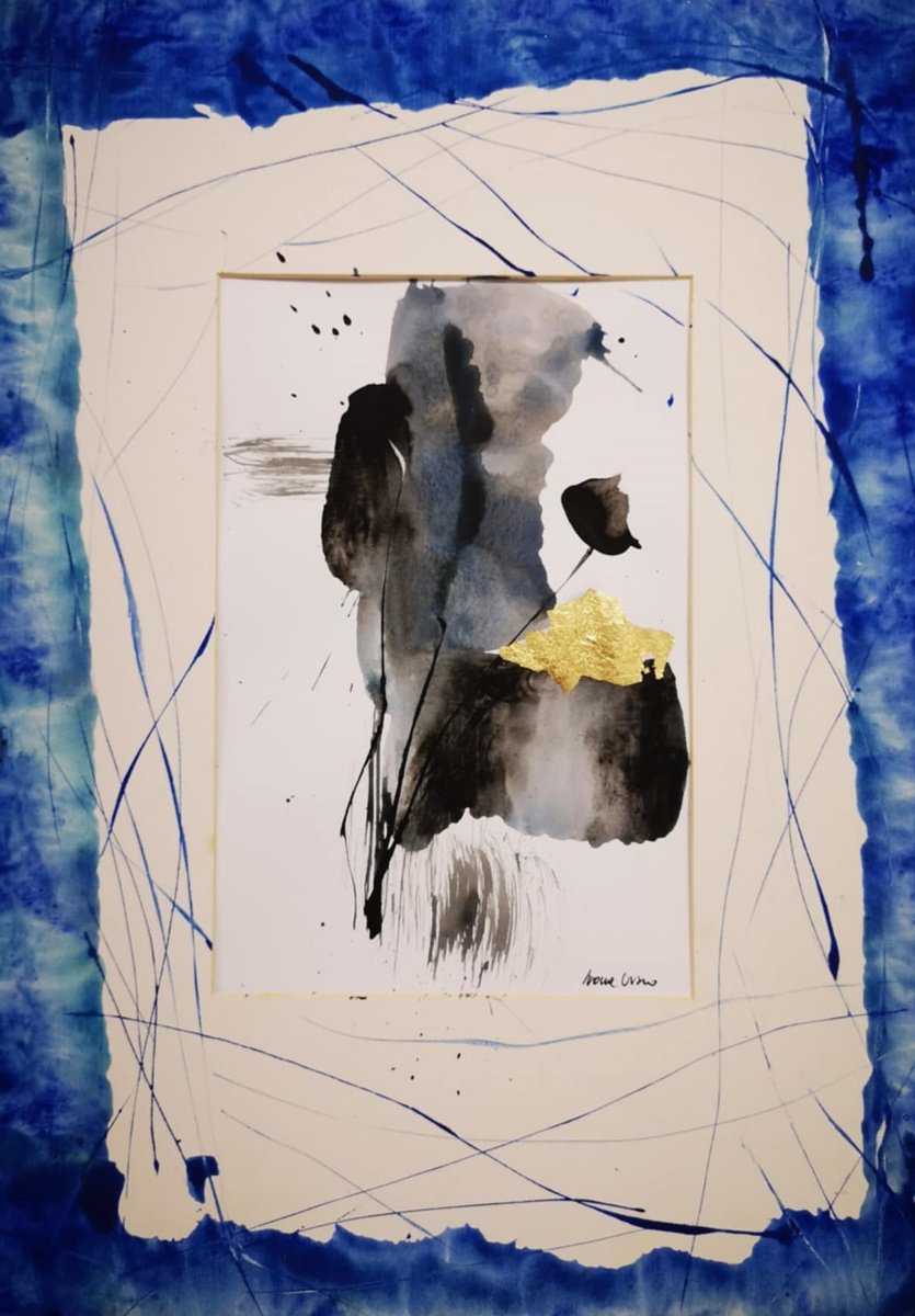 Abstract Acrylic Painting By Ivana Urso, 14 X 20, Suspension Of Blue, Original Artwork