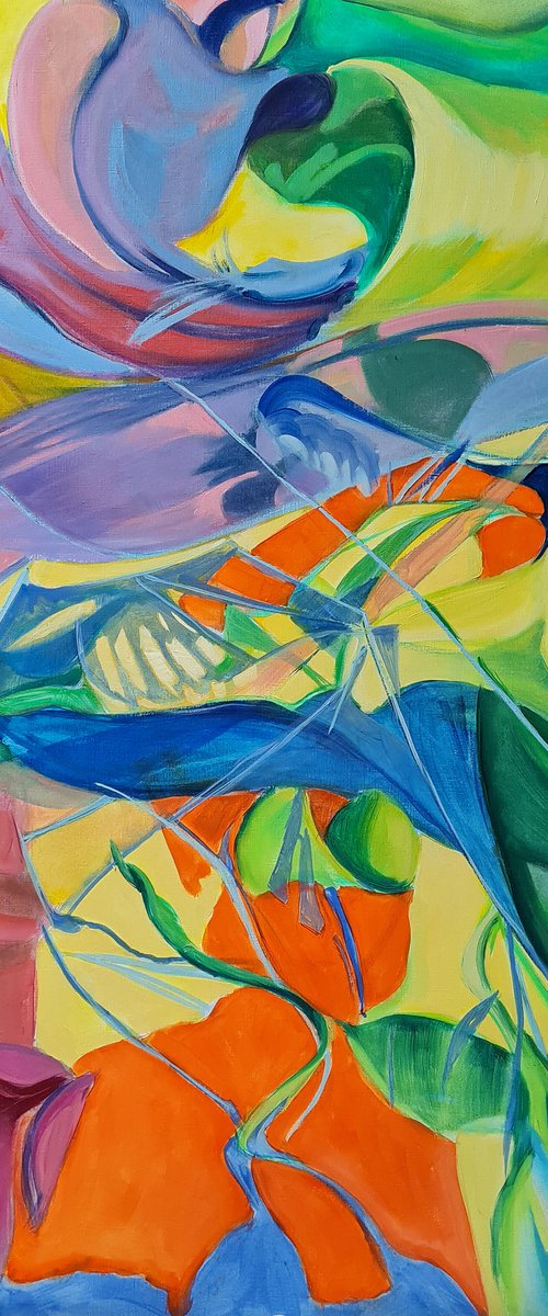 Unconsciously seeing - orange , blue and green by Karolina Franceschini