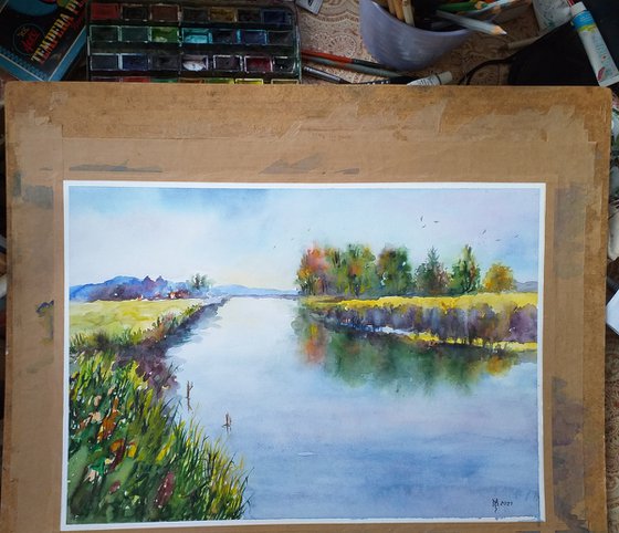 CALM RIVER   47 x 32.5 cm