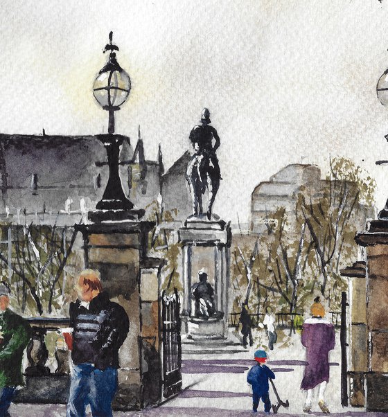 Kelvingrove Park Glasgow University Scotland Watercolour Painting