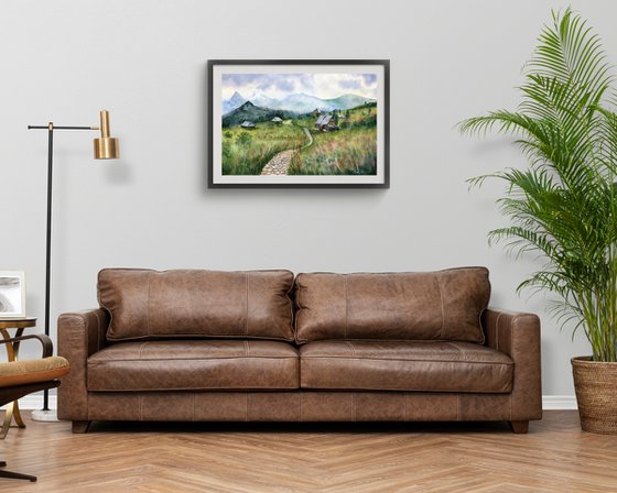 Wooden Cottages Over Tatra Mountains 56x38