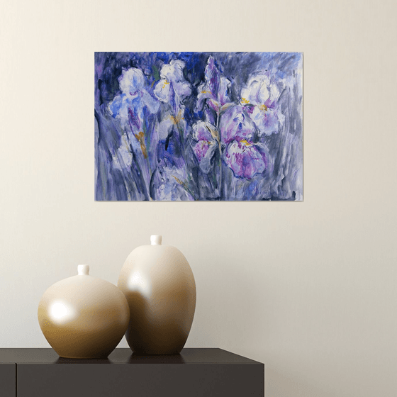 Flower power - Nighttime Irises #5 Watercolour by Daria Yablon ...