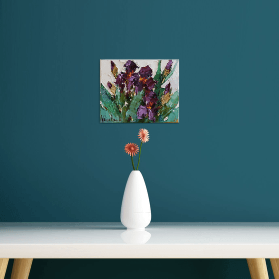 Irises - Original  impasto oil painting