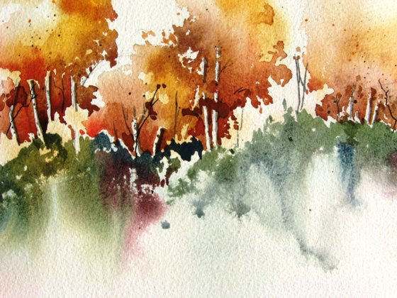 Autumn Aspen - Original Watercolor Painting