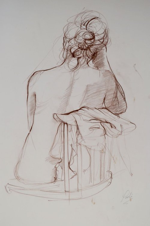 SEATED FEMALE BACKVIEW by Podi Lawrence