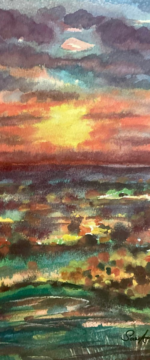 Blackmore Vale Sunset, Dorset by Samantha Adams