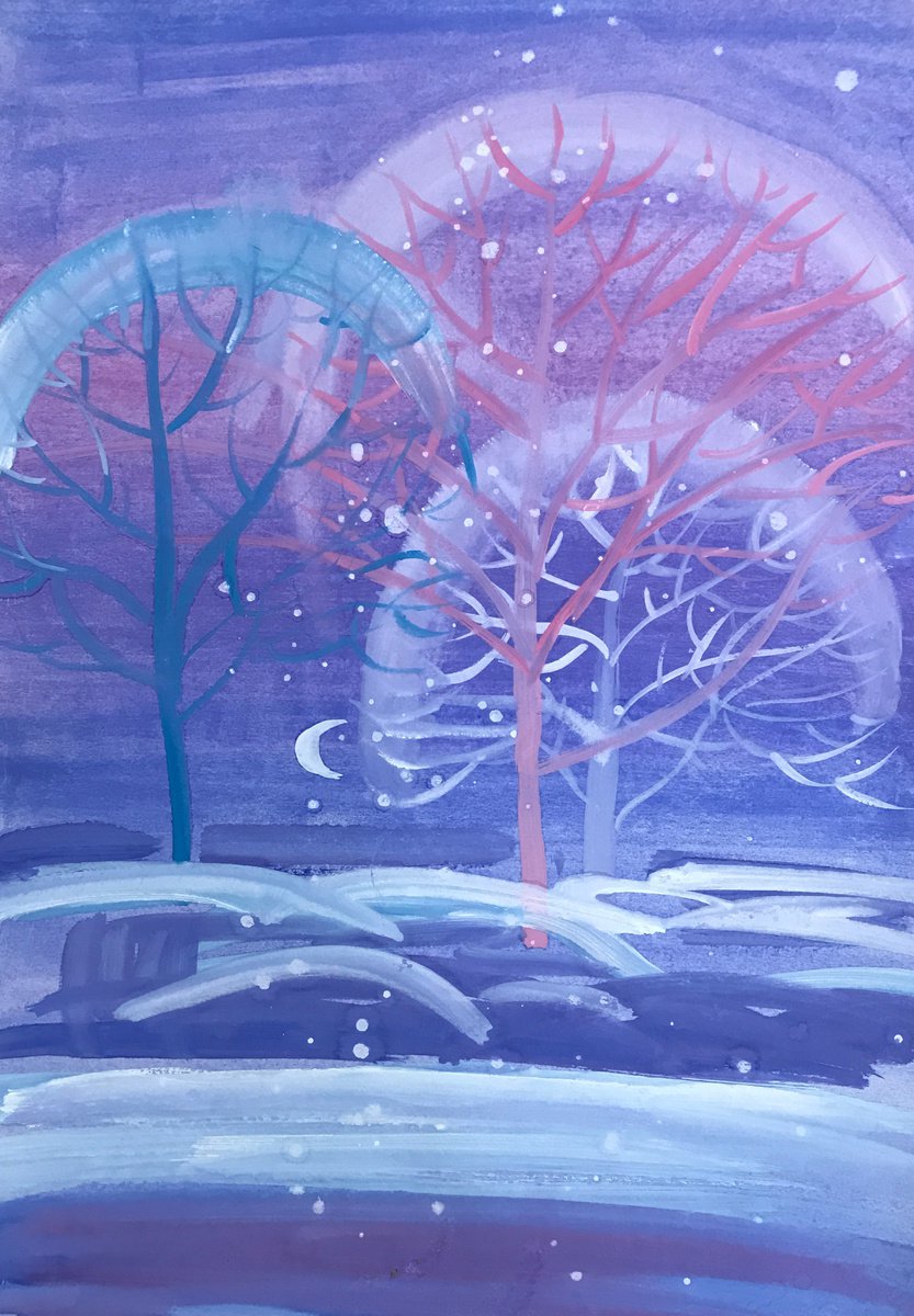 Winter night in the garden by Anastasia Terskih