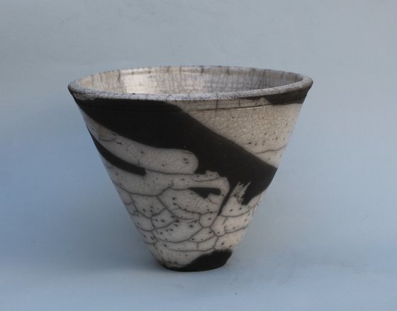 Raku Bowl V-Shaped.