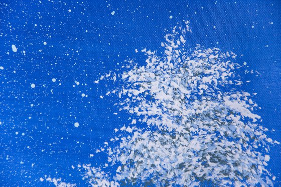 Snowy forest december night