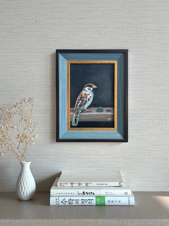 Sparrow Bird oil painting