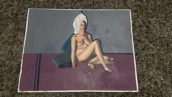 Nude woman with apple