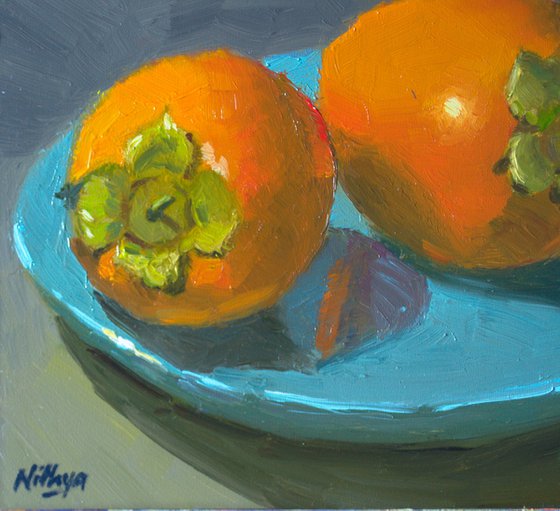 Small Painting - Pair of Persimmons! - Kitchen Decor, Home Decor