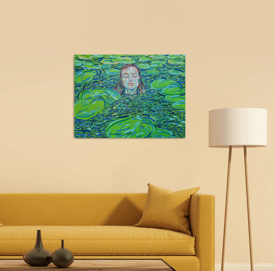 A girl with water lilies
