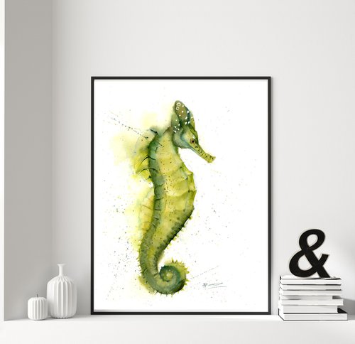 Yellow-Green Seahorse by Olga Shefranov (Tchefranov)