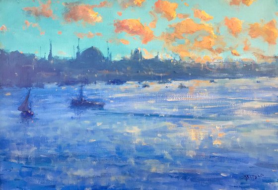 Istanbul, Original oil Painting, Handmade artwork, Museum Quality, Signed, One of a Kind