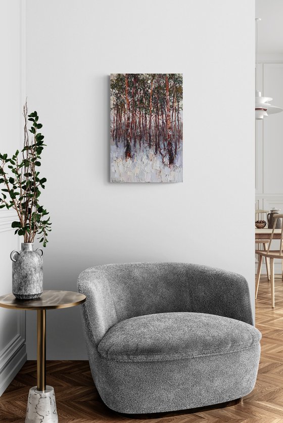 Winter Pine Forest at Dusk