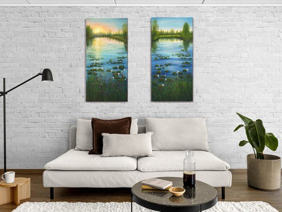 Set of 2 lily pond