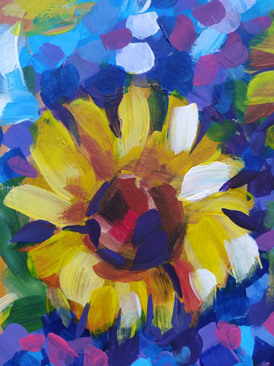 Sunflowers in vase - painting sunflowers, bouquet, sunflowers ukraine, acrylic painting, flower, sunflowers painting original, flowers painting floral,art, gift, home decor