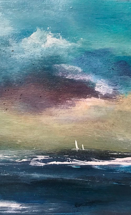 White Sails Painted Skies IV by Maxine Anne  Martin