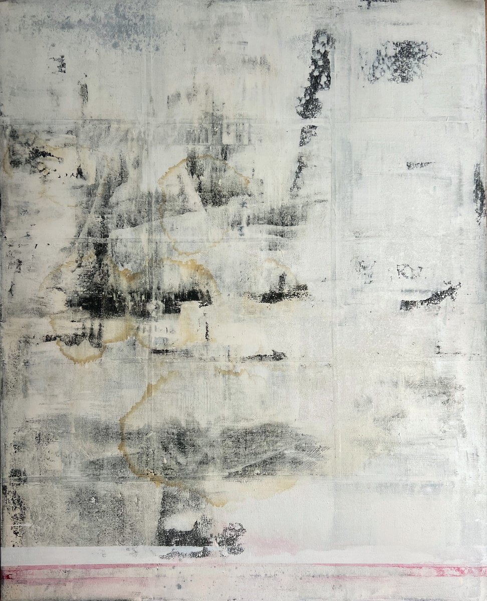 Abstract Painting By Sergio Aranda, 31 X 39", Unspoken Structure, Original Artwork