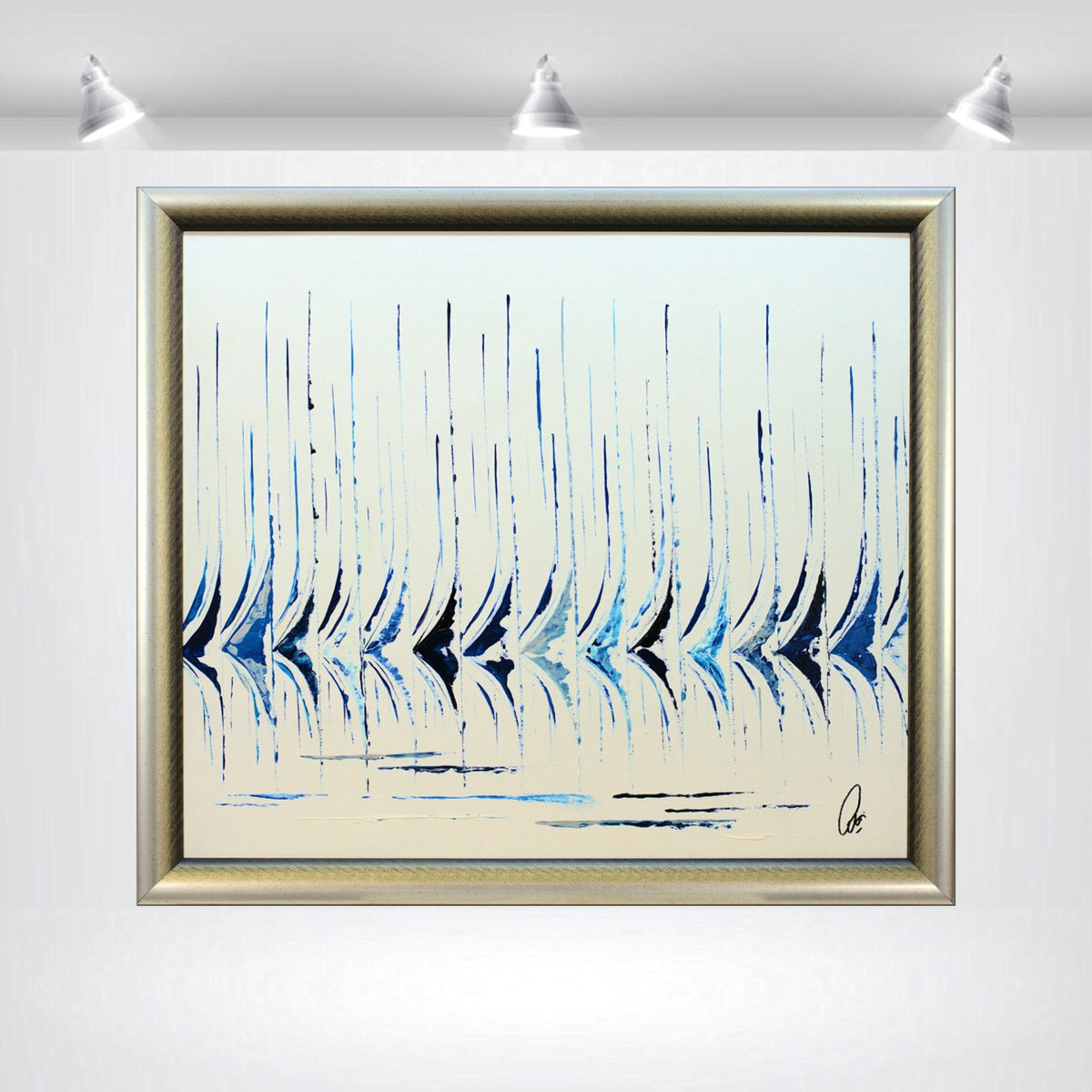 Abstract Acrylic Painting By Edelgard Schroer, 35 X 31, Captivating Reflections, Original Artwork