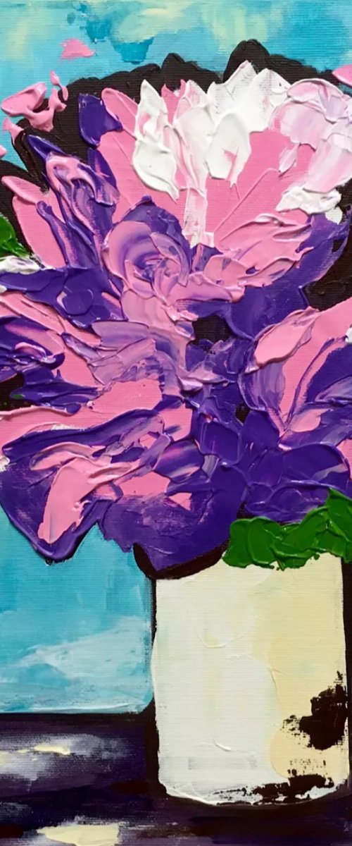BOUQUET OF Abstract Peonies by Olga Koval