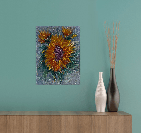 Sunflower Impasto Palette Knife