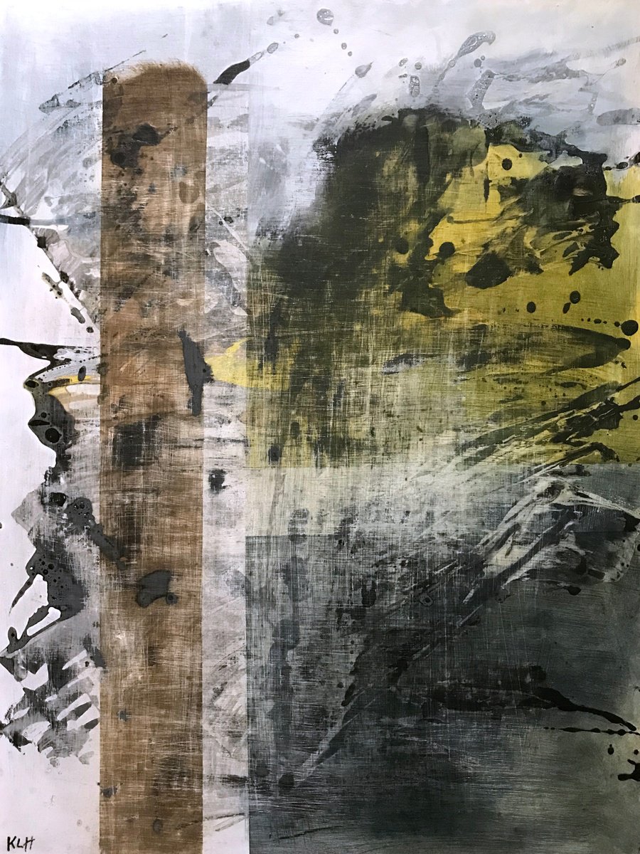 Organic Abstract Oil Painting By Kris Haas, 19 X 24", Worn & Torn #11, Original Artwork