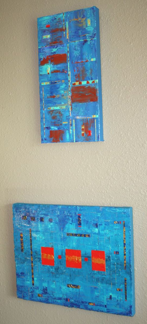 Blue Copper Abstract Expressions