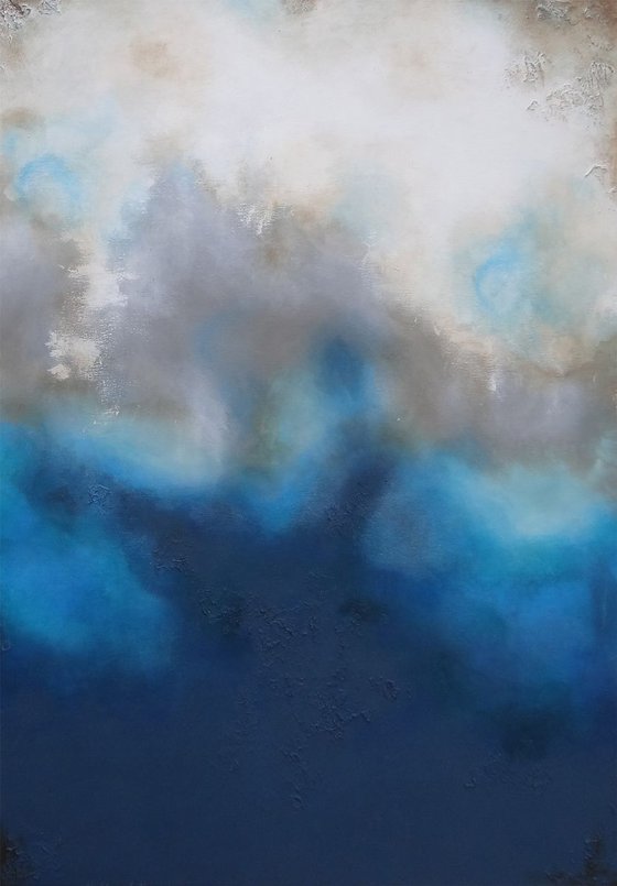 cloud shapes blue (120 x 80 cm)