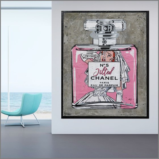 Chanel Jilted No.5 120cm x 150cm Chanel Perfume Concrete Urban Pop Art Custom Etched Frame