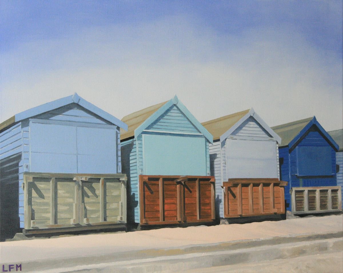 Beach Huts on the Promenade by Linda Monk
