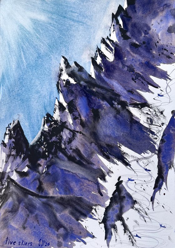 On top of an alpine mountain