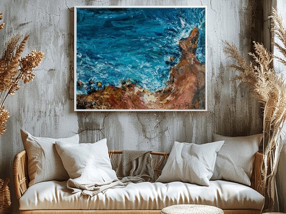 Impasto Ocean Wall Painting