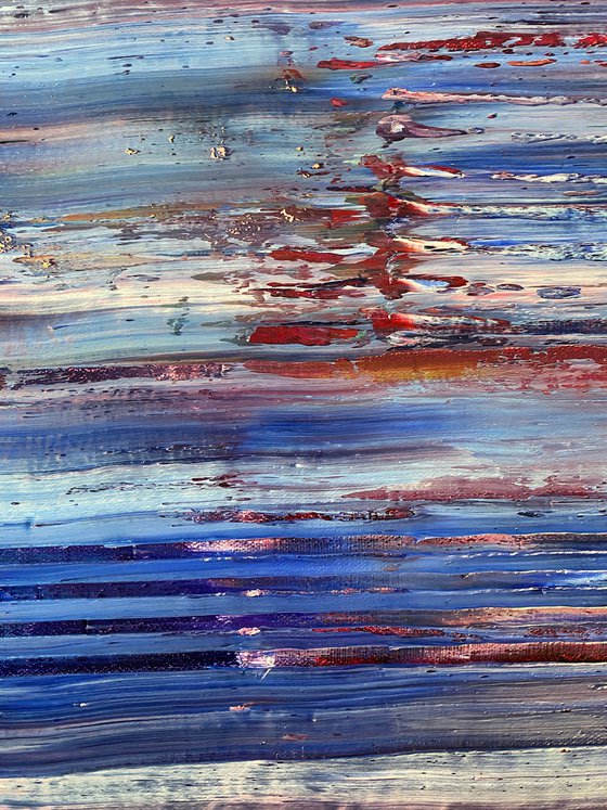 "Duel" - Save As A Series - Original PMS Abstract Oil Painting Diptych On Canvas - 36" x 24"