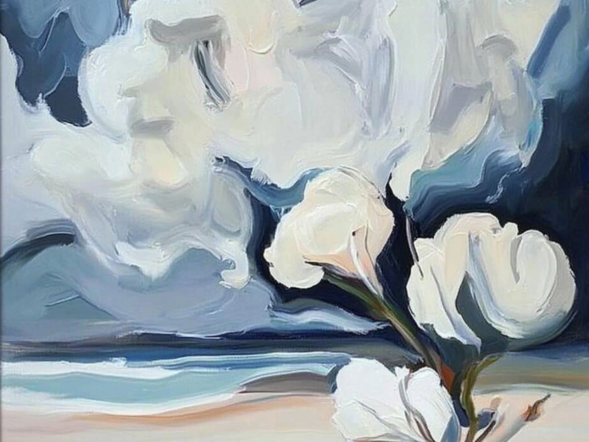 White Flowers On The Beach by Elena Avanesova